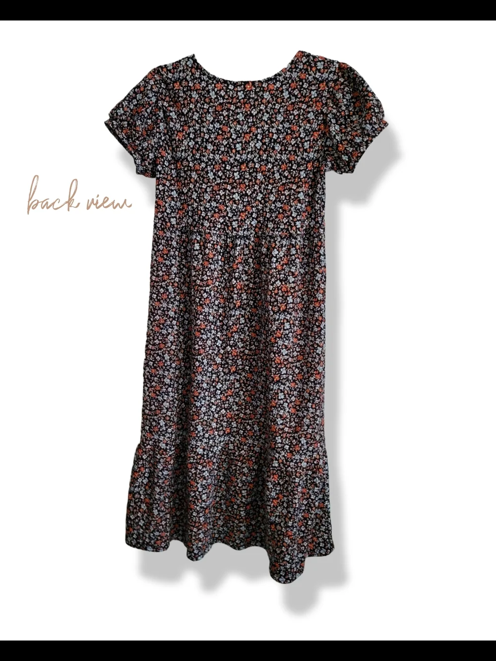🌿Wonder Nation Boho Floral Peasant Midi Dress 7/8 - Picture 8 of 11